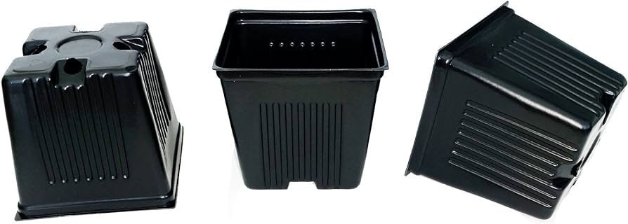Black Square Dura Pots, 5" x 5.5" - Case of 400