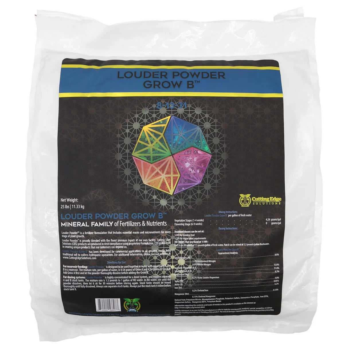 Cutting Edge Solutions Louder Powder Grow B (8-13-31) - 25 lbs