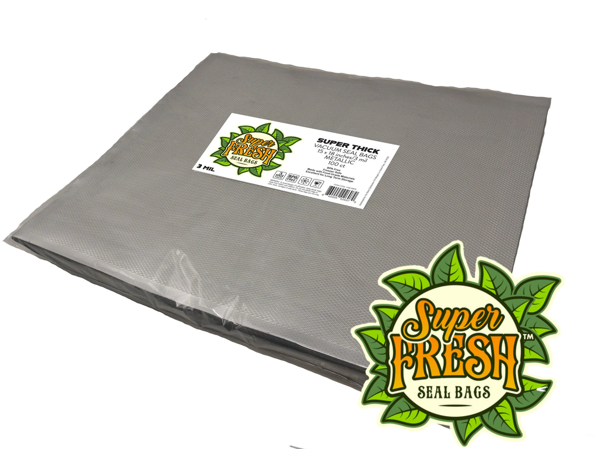 Super Fresh Metallic Vacuum Seal Bags 15" x 18" (100/pack)