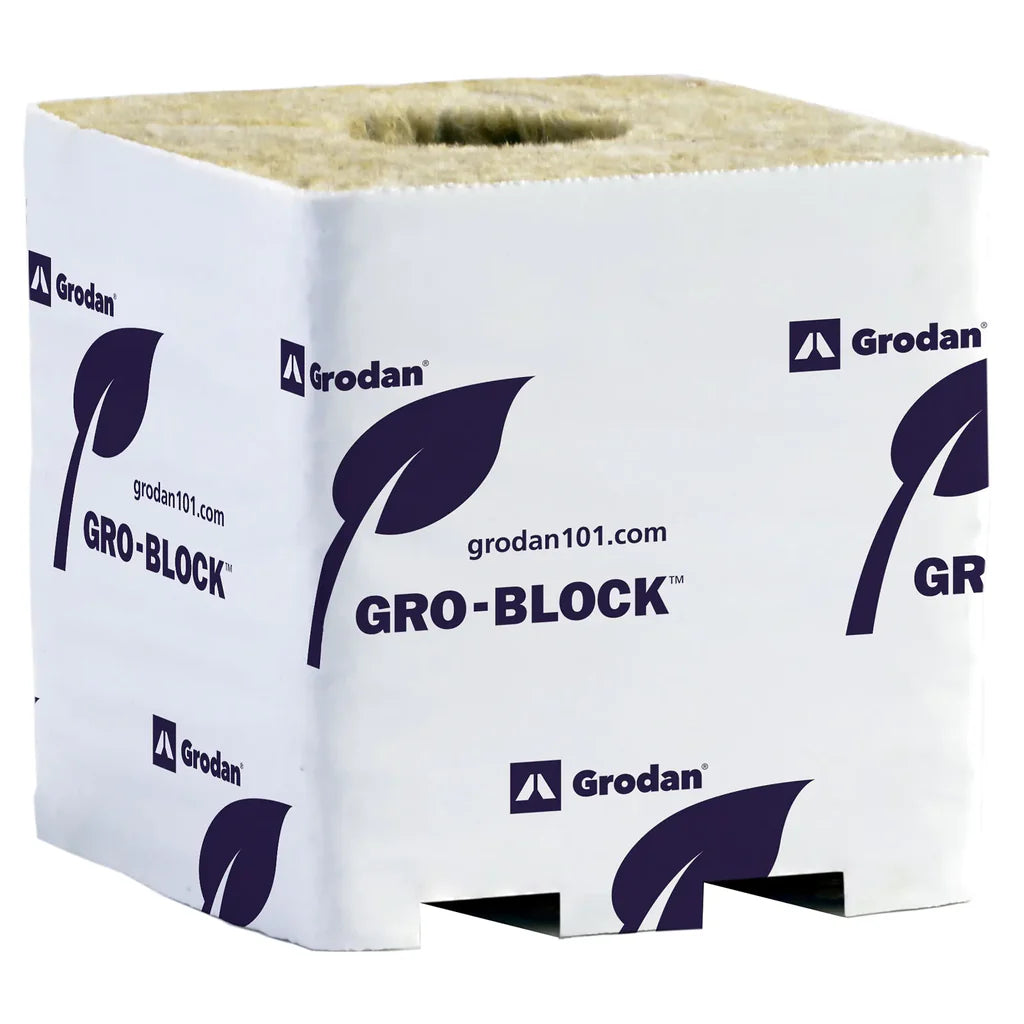 Grodan Gro-Block Improved GR4 w/ hole (3"x3"x2.5") CASE of 384