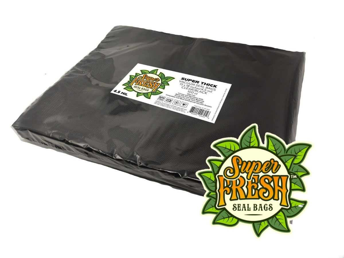 Super Fresh Vacuum Seal Bags 15" x 18" Black/Clear - 50 Pack