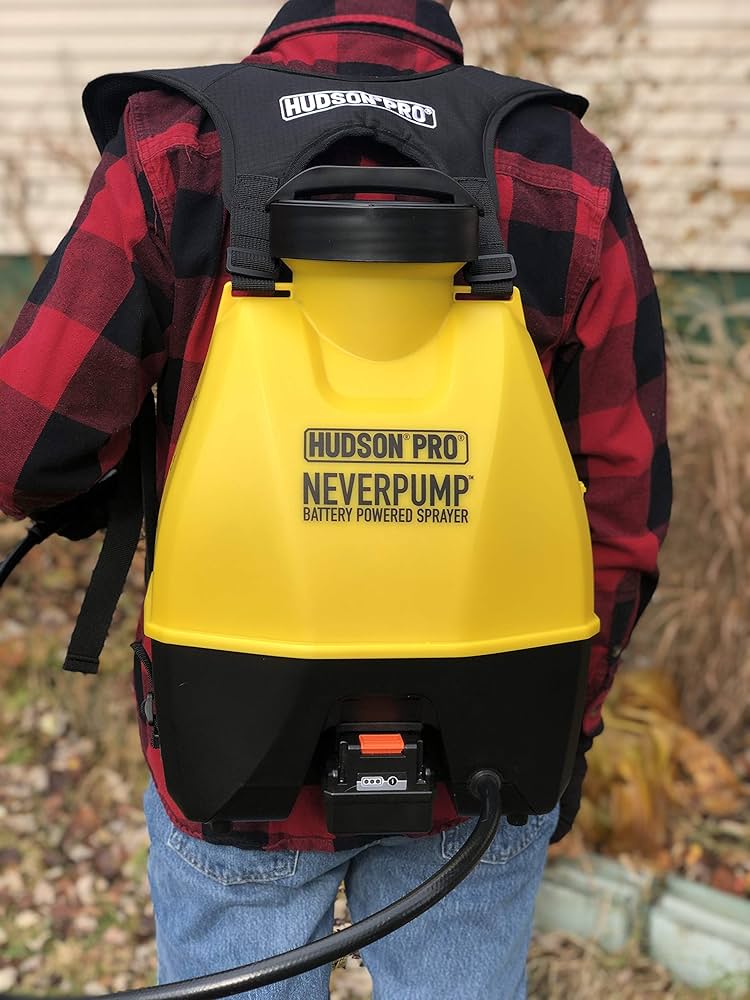 Hudson Battery Operated 4 Gallon Back Pack Sprayer (Neverpump) - New Style