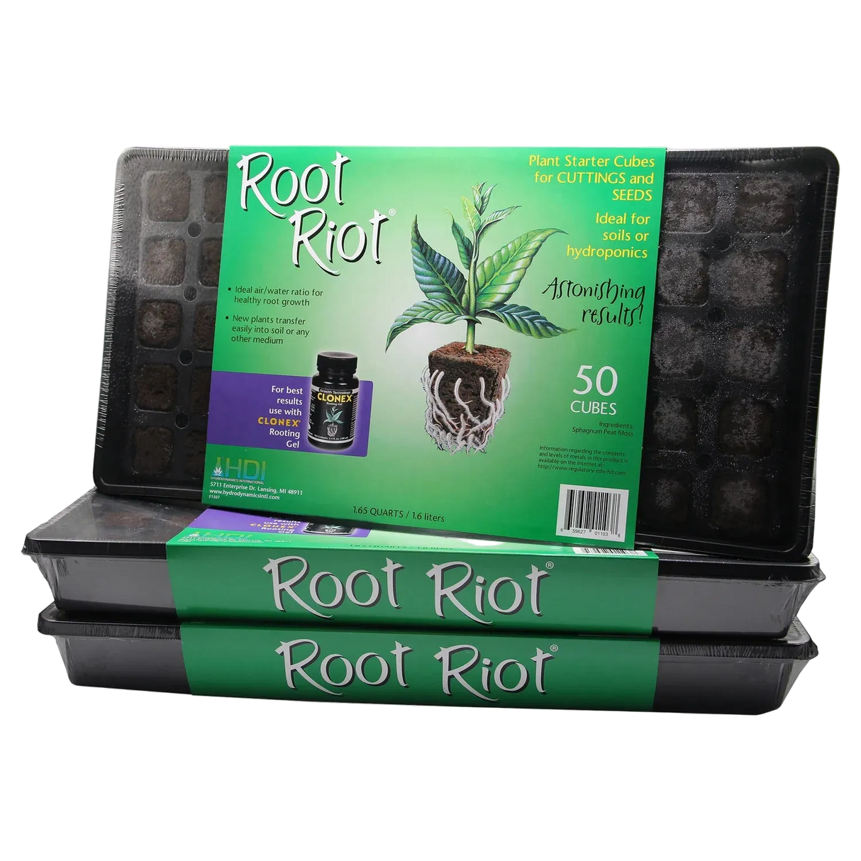Root Riot Plant Starter Cubes, 50 Cubes per Tray
