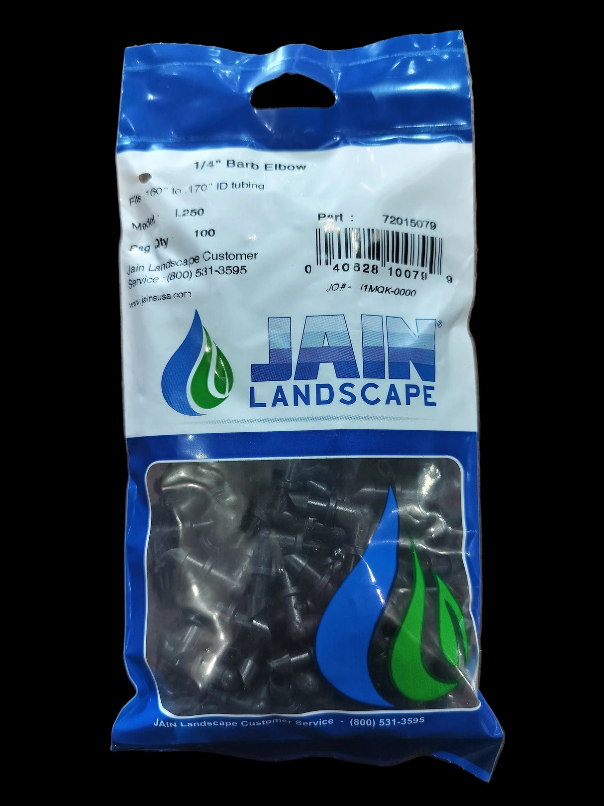 L250 1/4" Elbow Barbed Coupler (100 Pack)