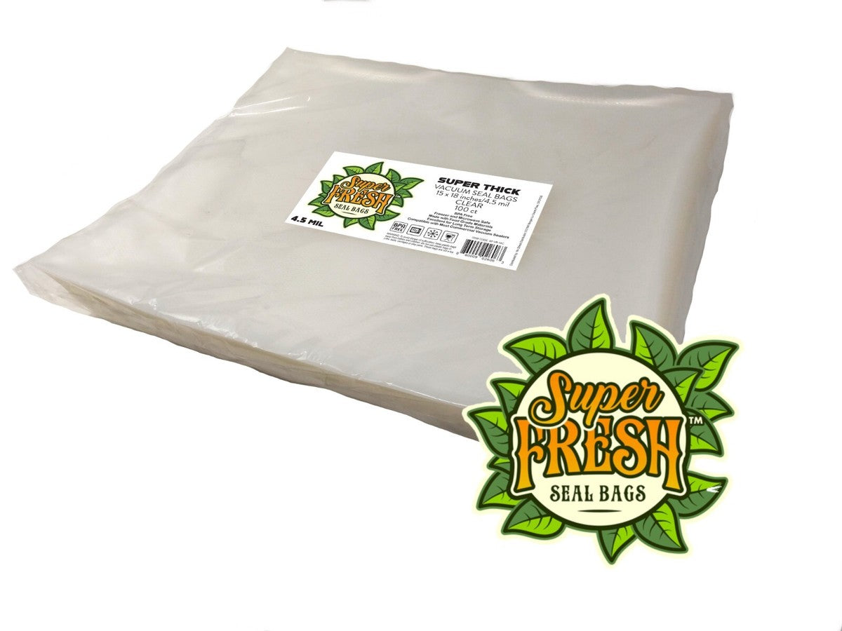 Super Fresh Vacuum Seal Bags 15" x 18" Clear - 100 Pack