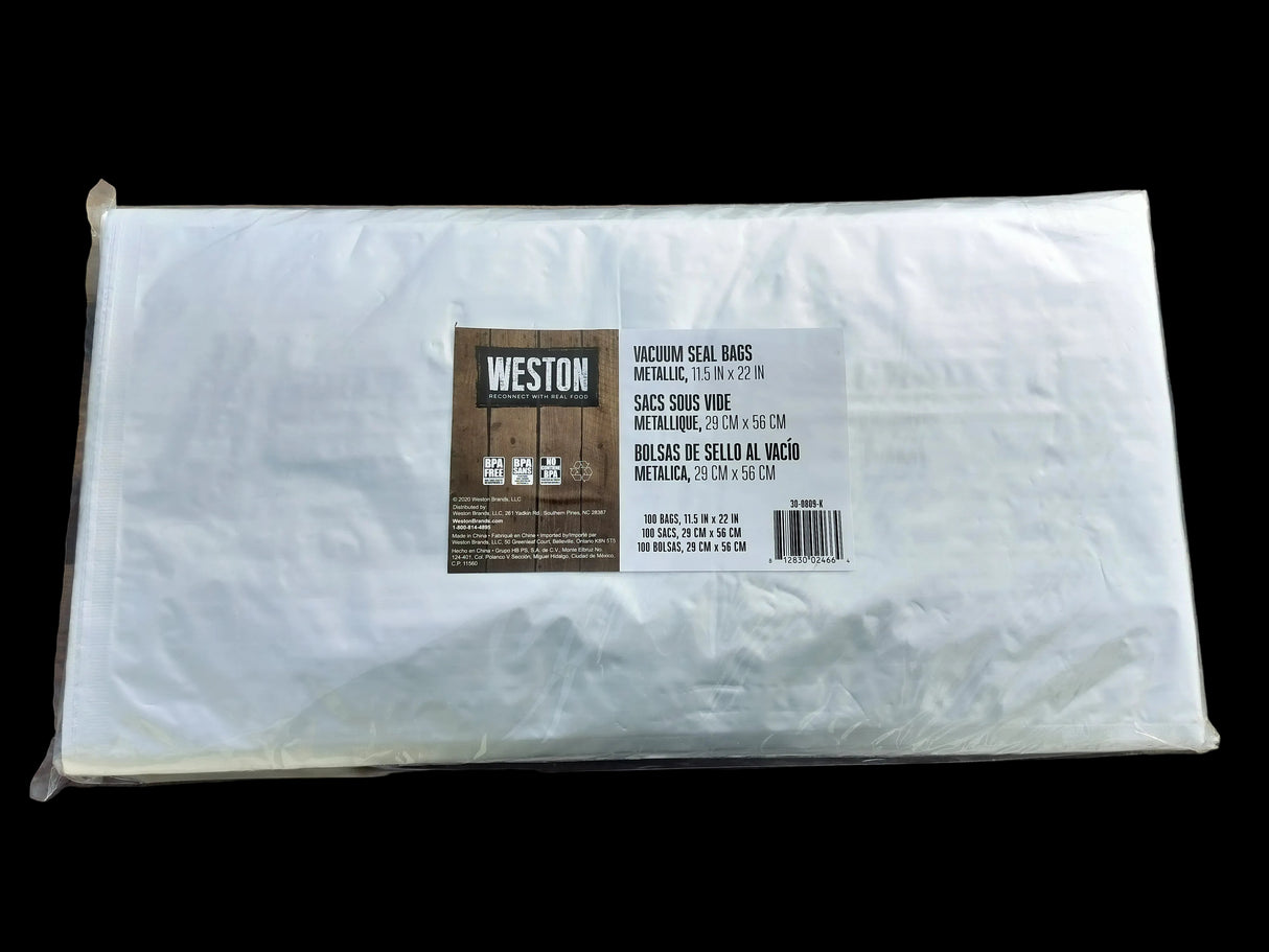 Weston Metallic Vacuum Seal Bags 11.5" x 22" (100/pack)